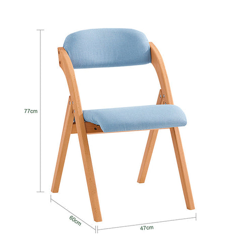 Rootz Folding Chair - Kitchen Chair - Desk Chair - Removable Washable Cover - Birch Wood Frame - 47cm x 77cm x 60cm
