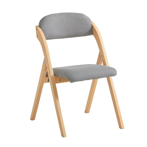 Rootz Light Gray Folding Chair - Kitchen Chair - Desk Chair - Birch Wood Frame - Removable Washable Cover - Space-Saving Design - 40cm x 44cm x 44cm