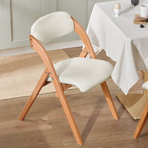 Rootz Wooden Padded Folding Chair - Comfortable Seat - Cushioned Backrest - Beech Wood Frame - 47cm x 77cm x 60cm
