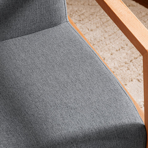 Rootz Rocking Chair - Swing Chair - Relax Chair - Beech Wood & Cotton Fabric - Comfortable & Washable Cushions - Stable with Floor Protectors - 66cm x 73cm x 75cm