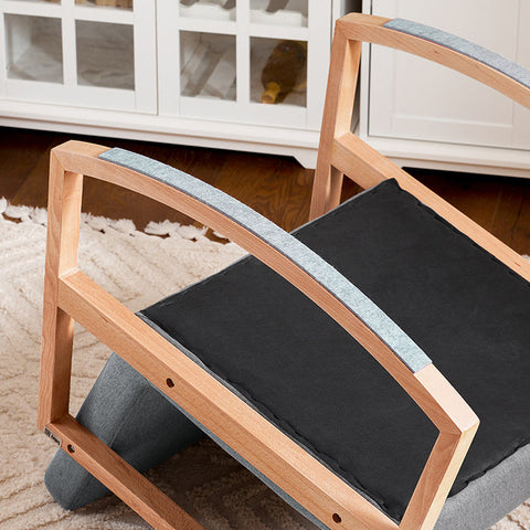 Rootz Rocking Chair - Swing Chair - Relax Chair - Beech Wood & Cotton Fabric - Comfortable & Washable Cushions - Stable with Floor Protectors - 66cm x 73cm x 75cm