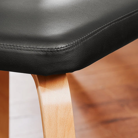 Rootz Ergonomic Curved Wood Dining Chair - Kitchen Chair - Office Chair - Padded Seat Comfort - 48cm x 79cm x 55cm