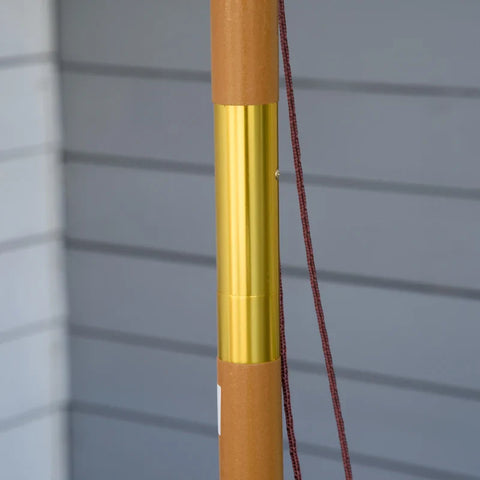 Rootz Parasol - Wooden Umbrella - Garden Umbrella - Bamboo Sun Shade - Umbrella Canopy - Balcony - Khaki - Ø300 x H250 cm