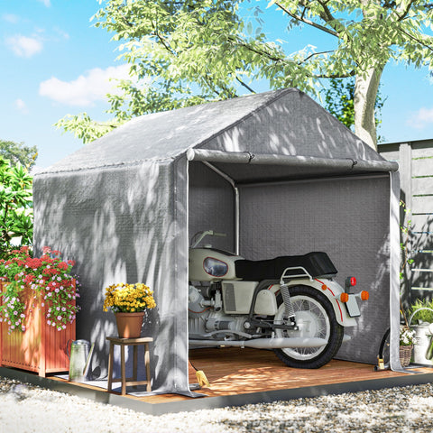 Rootz Outdoor Garden Shelter - Bike Cover - Motorcycle Tent - Waterproof & UV Resistant - Dip Galvanized Steel - 200cm x 200cm x 200cm - Grey