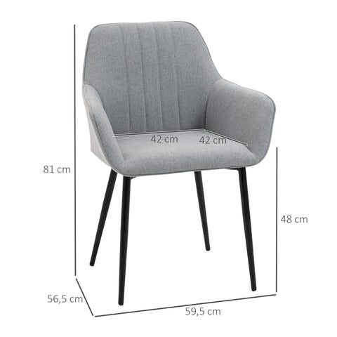 Rootz 6 Piece Set Upholstered Chairs - Dining Chairs - Ergonomic Chairs - Comfortable Seating - 59.5cm x 56.5cm x 81cm