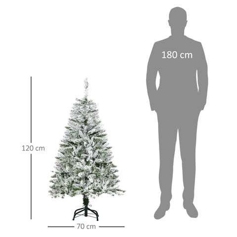 Rootz Frosty Artificial Christmas Tree - Snowy Pine Tree - No Needling - Easy Assembly - Flame Retardant - Ø70cm x 120cm