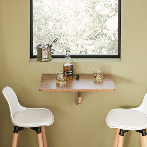 Rootz Wall-Mounted Folding Table - Kitchen Table - Desk - Space-Saving Design - Durable PB Material - Ideal for Small Spaces and Children's Rooms - 60cm x 26cm x 40cm