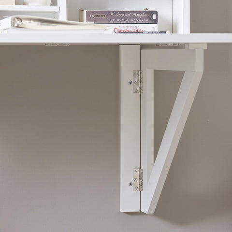Rootz Wall-Mounted Folding Table - Dining Table - Closet with Shelves - Adjustable Storage - Space-Saving Design - Easy Assembly - White - 90cm x 78cm x 60cm