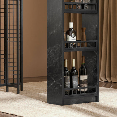 Rootz Modern Bar Table - Kitchen Table - Dining Table - Sturdy MDF & Metal Frame - Adjustable Feet - Spacious Storage - 120cm x 105cm x 50cm