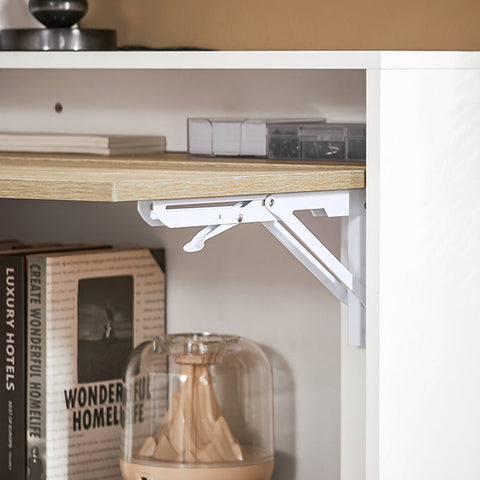 Rootz Folding Table - Collapsible Desk - Space-Saving Closet Door - Durable MDF & Rubber Wood - 70x85x54cm, Collapsed 70x85x25cm