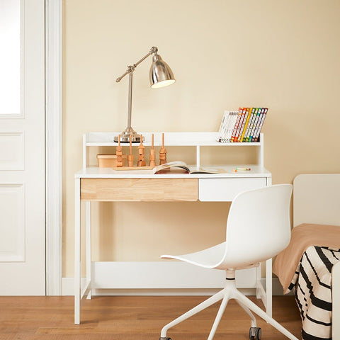 Rootz Compact Desk Table - Writing Desk - Study Desk - Space Saving Design - 100x95x59cm - Ideal for Small Rooms - MDF Material