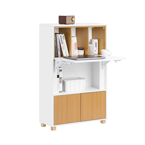 Rootz Multifunctional Desk - Laptop Desk - Foldable Computer Table - Ample Storage - 70x108x59cm, Folded: 70x108x25cm