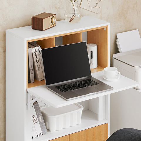 Rootz Multifunctional Desk - Laptop Desk - Foldable Computer Table - Ample Storage - 70x108x59cm, Folded: 70x108x25cm