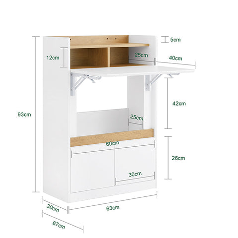 Rootz Multifunctional Folding Desk - Convertible Shelf - Laptop Table - Ample Storage - 63x93x67cm - Space-Saving Solution