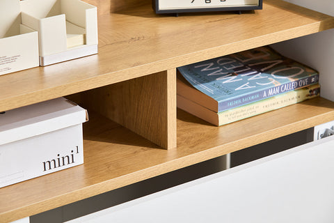 Rootz Multifunctional Folding Desk - Convertible Shelf - Laptop Table - Ample Storage - 63x93x67cm - Space-Saving Solution