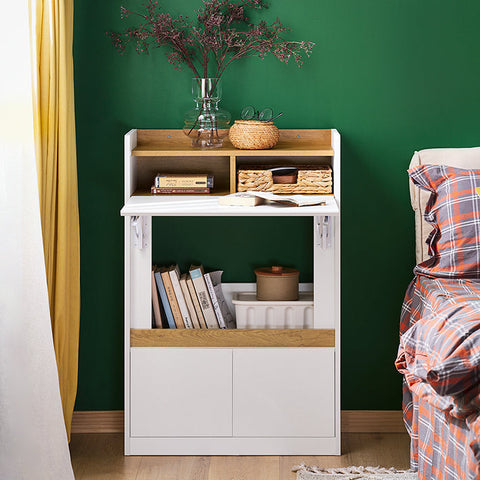 Rootz Multifunctional Folding Desk - Convertible Shelf - Laptop Table - Ample Storage - 63x93x67cm - Space-Saving Solution