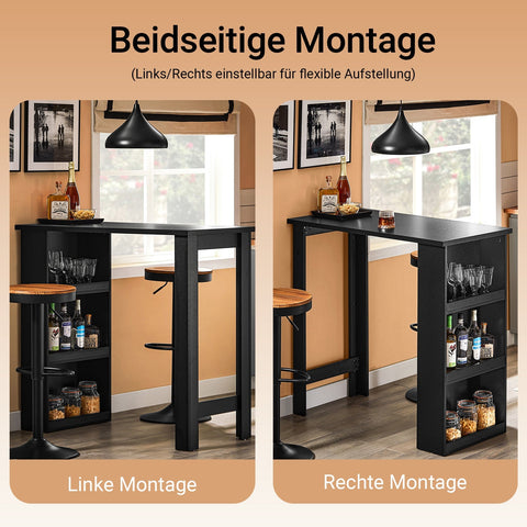 Rootz Kitchen Island Table - Breakfast Bar - Space-Saving Table - Durable & Robust - 112cm x 106cm x 57cm