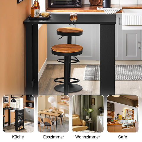 Rootz Kitchen Island Table - Breakfast Bar - Space-Saving Table - Durable & Robust - 112cm x 106cm x 57cm