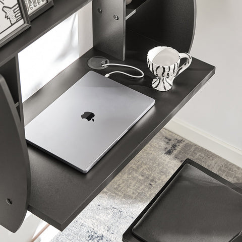Rootz Wall Table Desk - Study Desk - Workstation - Ample Storage - 82cm x 39cm x 60cm