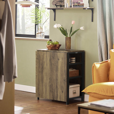 Rootz Opvouwbare eettafel - Keukentafel - Houten tafel - Uitschuifbaar blad - Ruimtebesparend ontwerp - Stevig metalen frame - 180 cm x 77 cm x 60 cm