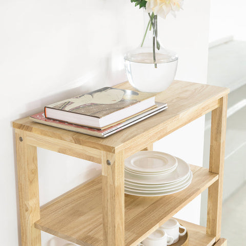 Rootz Folding Dining Room Table - Kitchen Table - Wooden Table - Expandable Top - Durable Rubber Wood - Easy Storage - 98cm x 126cm x 60cm