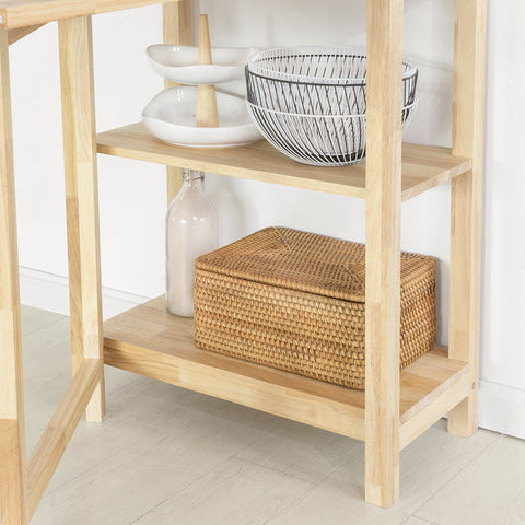 Rootz Folding Dining Room Table - Kitchen Table - Wooden Table - Expandable Top - Durable Rubber Wood - Easy Storage - 98cm x 126cm x 60cm