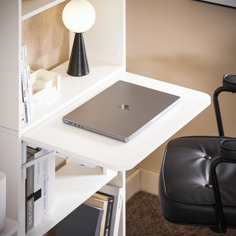 Rootz Multifunctional Desk - Laptop Desk - Shelf - 5 Shelves - Storage Space - 64cm x 145cm x 58cm - PB(E1) Material