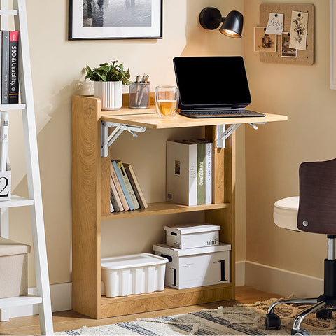 Rootz Multifunctional Desk - Foldable Computer Table - Laptop Desk - Ample Storage - 63x82x58cm