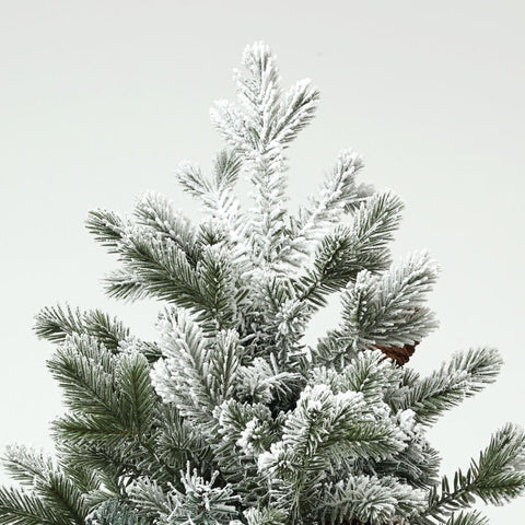 Rootz Christmas Tree - Artificial Christmas Pine - Snowy Ends - Flame Retardant - 100cm x 60cm - Pine Cones - Festive Decorations.