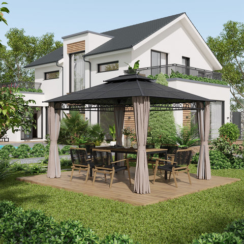 Rootz Garden Pavilion - Outdoor Gazebo - Patio Canopy - UV Protection - 360cm x 300cm x 278cm