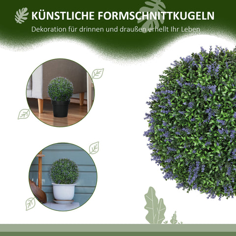Rootz Artificial Plant Set - Faux Lavender Bushes - UV Resistant Greenery - Indoor/Outdoor Decor - 42cm Diameter
