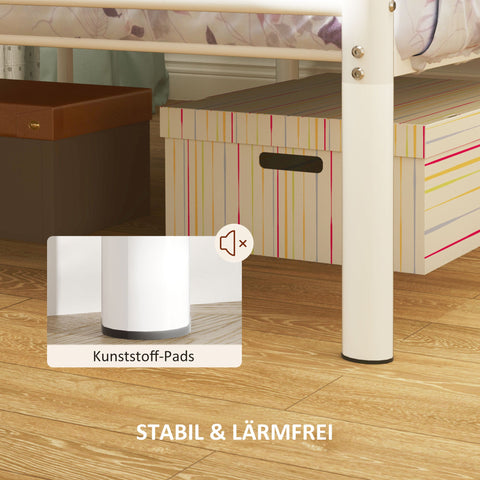 Rootz Bed Frame - Single Bed - High Headboard Bed - Storage Space - Steel Frame - 96L x 208W x 88H cm