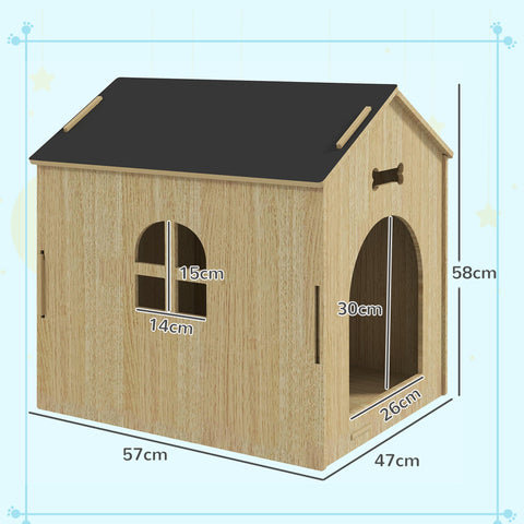 Rootz Dog House Niche - Pet Connector - Animal Retreat - Easy to Clean - 44cm x 57cm x 58cm Brown and Black