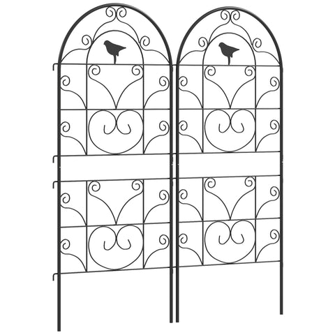 Rootz 2 Piece Set Rankgitter - Trellis - Plant Supports - Rustproof Stability - 50cm x 120cm Black