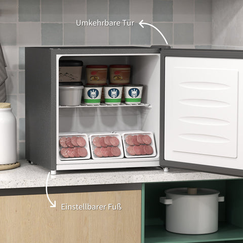 Rootz Compact Mini Freezer - Grey Freezer Box - Small Chest Freezer - Energy Efficient R600A Compressor - 47cm x 44.2cm x 48.8cm