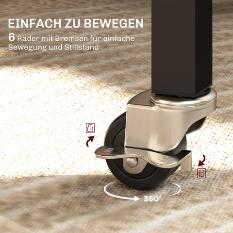 Rootz Folding Dining Table - Collapsible - Space-saving - Accommodates 6 People - 120cm x 80cm x 73cm - Perfect for Small Spaces - Wheels & Brakes