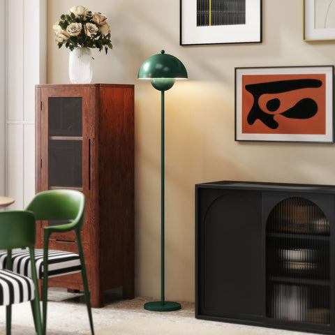 Rootz Floor Lamp - Standing Light - Elegant Illumination - Steel & Green Finish - Long Cable - Ø30 x 155 cm