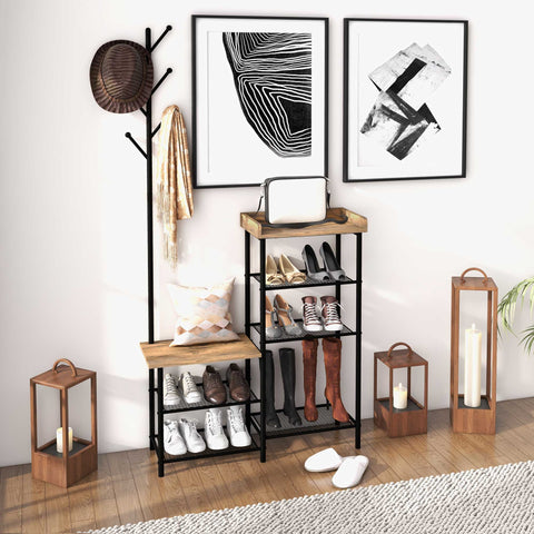 Rootz Wardrobe Stand - Entrance Furniture - Industrial Design - Versatile & Stable - 92.5 x 28.2 x 182 cm