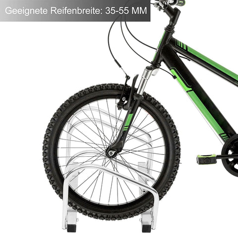 Rootz Galvanized Iron Bike Stand - Bicycle Holder - Wheel Stand - Scratch & Weather Resistant - Universal Fit - Space Saving - 16mm x 35-55mm