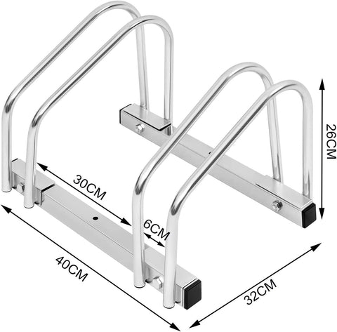Rootz Galvanized Iron Bike Stand - Bicycle Holder - Wheel Stand - Scratch & Weather Resistant - Universal Fit - Space Saving - 16mm x 35-55mm
