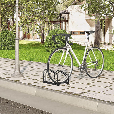 Rootz Bicycle Stand - Bike Rack - Storage Bracket - Durable Metal - Indoor/Outdoor - 40x32x26cm - Black