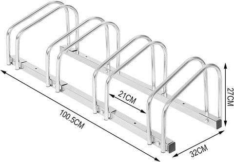 Rootz Bicycle Stand - Bike Bracket - Floor Storage Rack - Scratch-Resistant - Durable Metal - 100.5x32x27cm