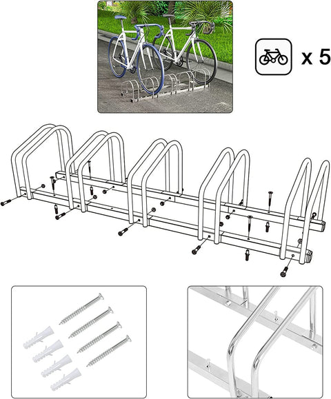 Rootz Bicycle Stand - Bike Storage Rack - Cycle Holder - Weather-Resistant - 130.5cm x 32cm x 27cm