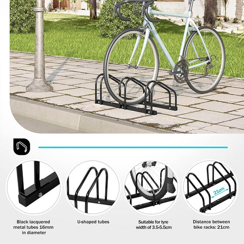 Rootz Bicycle Stand - Floor Bike Bracket - Metal Bicycle Holder - Durable & Versatile - 70.5cm x 32cm x 27cm
