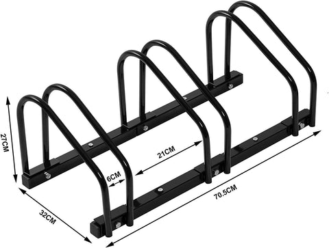 Rootz Bicycle Stand - Floor Bike Bracket - Metal Bicycle Holder - Durable & Versatile - 70.5cm x 32cm x 27cm