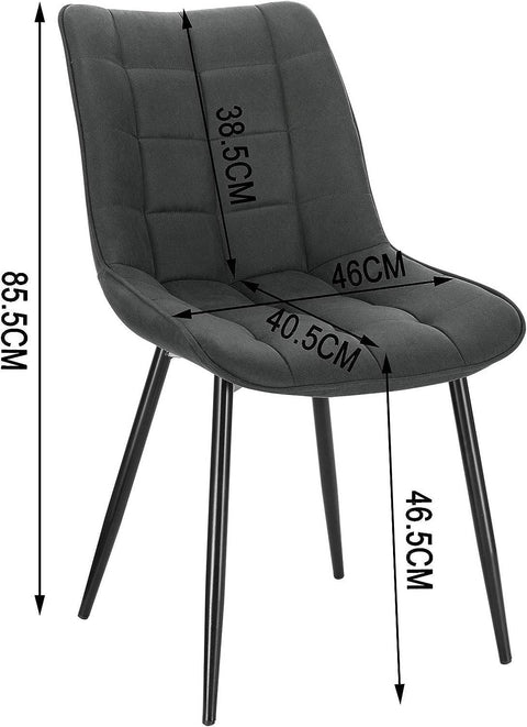 Rootz Set of 6 Dining Chairs - Kitchen Chairs - Modern Chairs - Comfortable Leathaire Fabric - Durable Metal Frame - Ergonomic Design - 85.5cm x 46cm x 40.5cm
