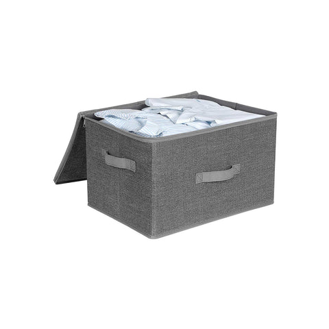 Rootz Set of 3 Fabric Storage Boxes - Organizer Bins - Clothing Baskets - Easy Access Zipper - Linen-like Texture - Dimensionally Stable - 40cm x 30cm x 25cm