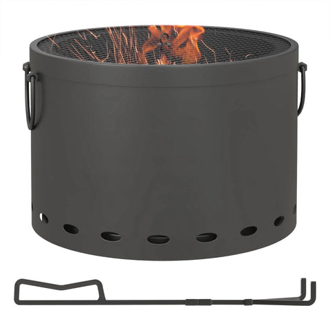 Rootz Smokeless Fire Bowl - Outdoor Fire Pit - Metal Burning Bowl - Clean & Smoke-Free - 38cm x 27cm