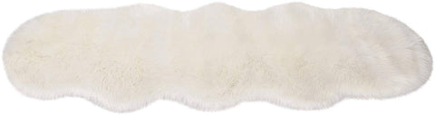 Rootz Faux Fur Area Rug - Shaggy Carpet - Cozy Rug - Temperature-Regulating - 60cm x 180cm x 8cm - White - Moisture Wicking - Antibacterial