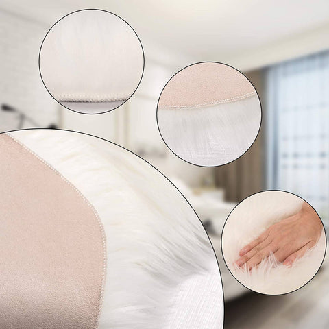 Rootz Faux Fur Area Rug - Shaggy Carpet - Cozy Rug - Temperature-Regulating - 60cm x 180cm x 8cm - White - Moisture Wicking - Antibacterial